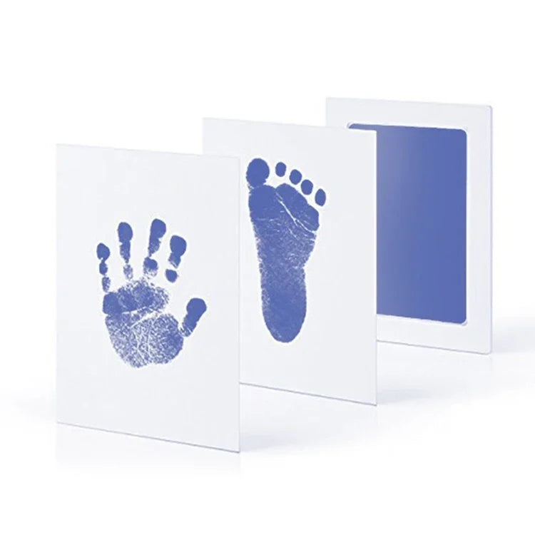 Safe Non-toxic Baby Footprints Handprint No Touch Skin Inkless Ink Pads Kits for 0-10 Months Newborn Pet Dog Footprint Souvenir