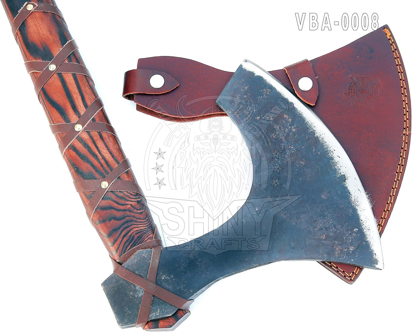 -Axes Handmade Viking Axe Hatchet Norse Axe- 40" Long Two-Handed Berserker Axe Forged Axe - Bearded Axe - with Sheath (VBA-08)