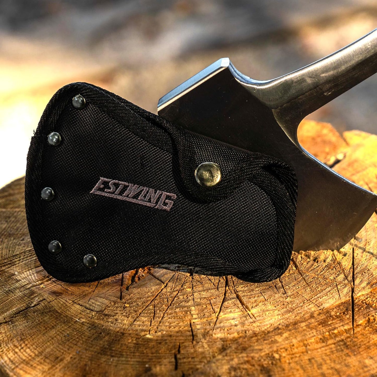 Sportsman'S Axe - 14" Camping Hatchet with Forged Steel Construction & Genuine Leather Grip - E24A