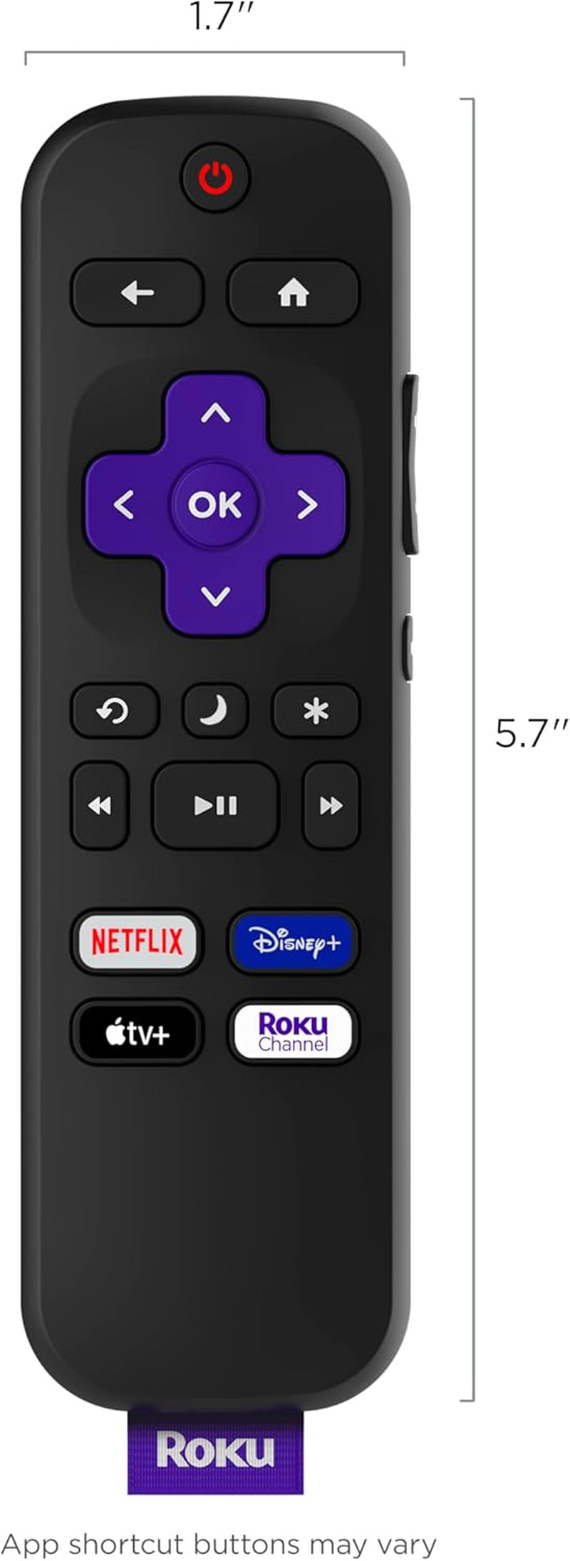 Remote (Official Manufacturer Product) | TV Remote Control with TV Controls, Simple Setup, & Pre-Set App Shortcuts - Replacement Remote Compatible with  TV Models ONLY (Not  Players)