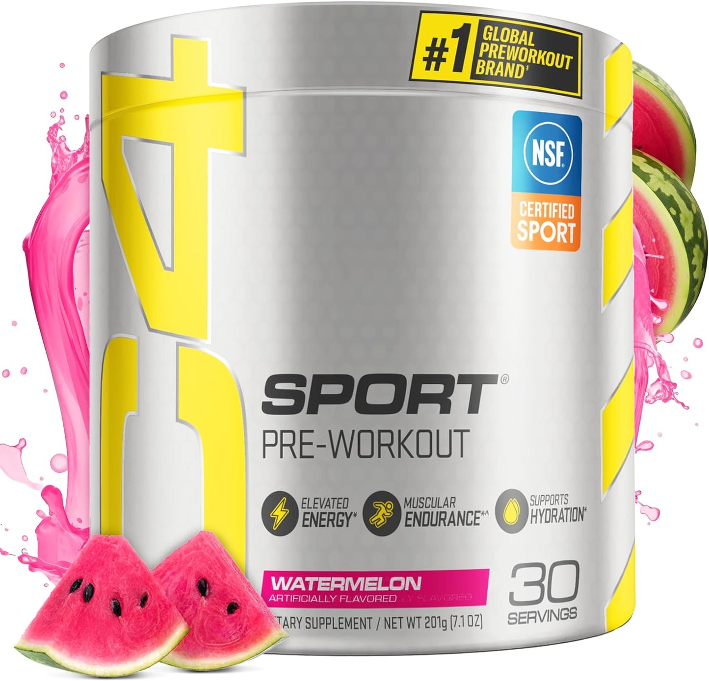 C4 Sport Pre Workout Powder Watermelon - Pre Workout Energy with Creatine + 135Mg Caffeine and Beta-Alanine Performance Blend - NSF Certified for Sport 30 Servings