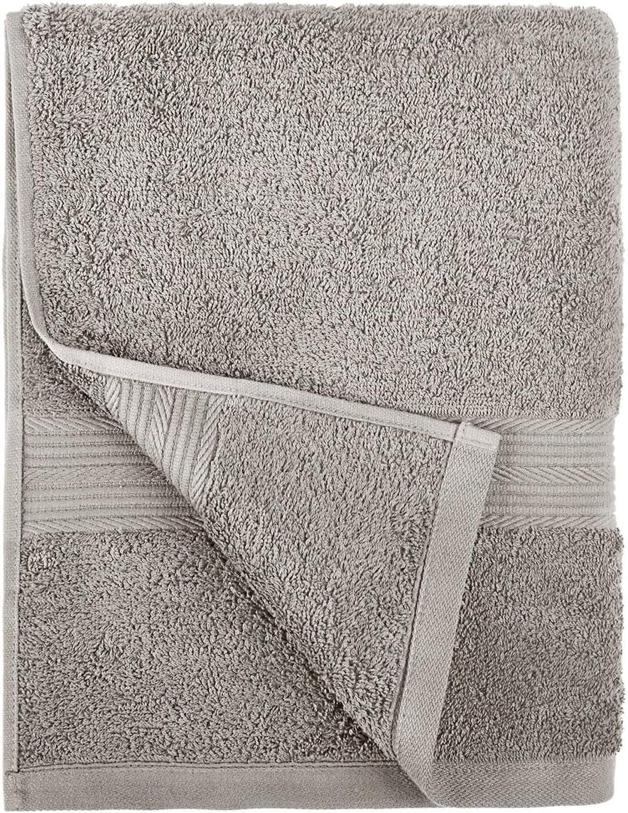 6 Piece Oversized Fade Resistant Towel Set, 100% Cotton Towels for Bathroom, Soft and Absorbent, 2 Bath Towels, 2 Hand Towels and 2 Washcloths Bathroom Towel Set, Gray