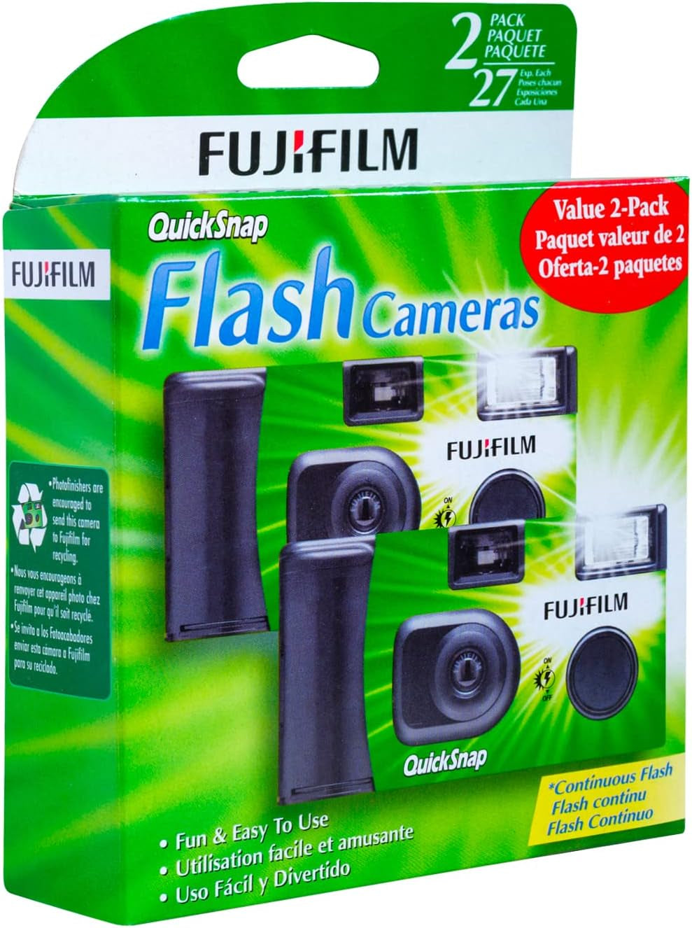 Quicksnap Flash 400 One-Time-Use Camera - 2 Pack