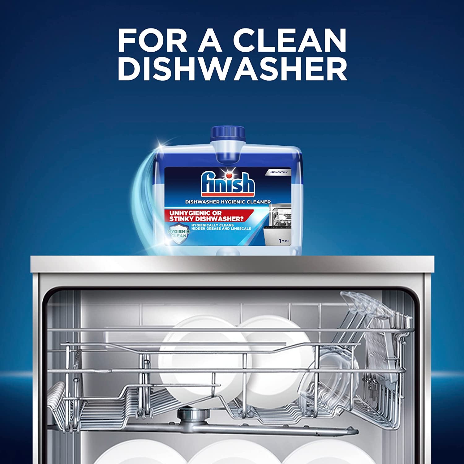 Dual Action Dishwasher Cleaner: Fight Grease & Limescale, Fresh, 8.45Oz