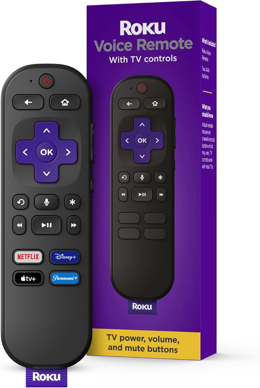 Voice Remote | TV Remote Control with Voice Control, TV Controls, Simple Setup, & Pre-Set App Shortcuts - Replacement Remote Compatible with  TV,  Players, &  Audio