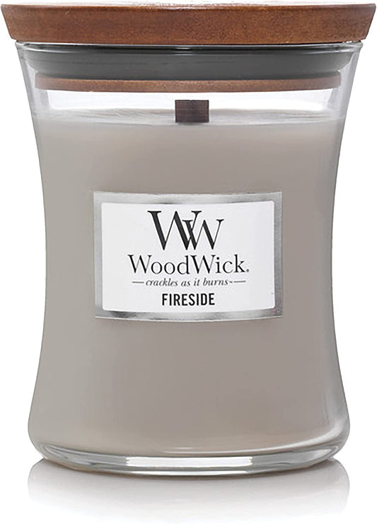 Medium Hourglass Candle, Fireside Scent, Premium Soy Blend Wax, Crackles as It Burns, 10Oz, Perfect for Creating a Cozy Ambiance, Perfect for Gifting