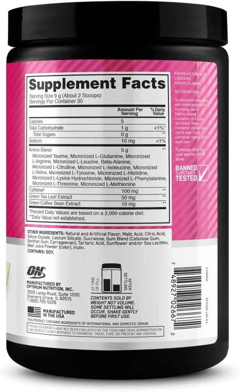 Amino Energy - Pre Workout with Green Tea, BCAA, Amino Acids, Keto Friendly, Green Coffee Extract, Energy Powder - Watermelon, 30 Servings (Packaging May Vary)