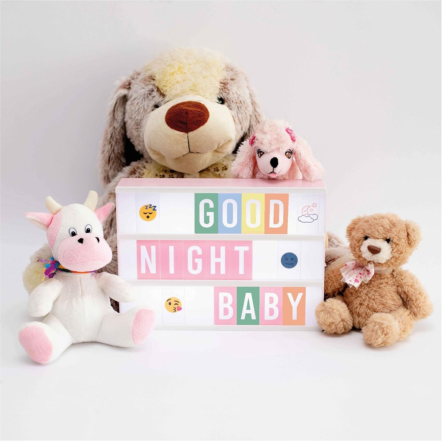 Pink Cinema Light Box with 400 Letters & Emojis & 2 Markers -  | Led Light Box Home Office & Room Decor | Light up Sign Letters Board Gifts for Women & Girls Christmas & Birthdays | Pink Decor