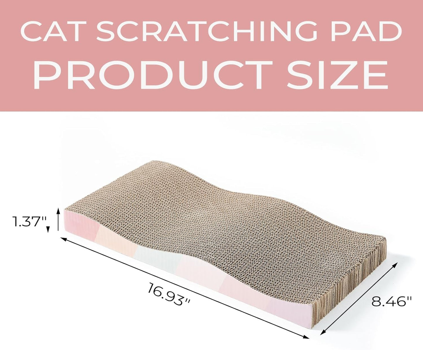 Cat Scratching Board Cat Scratcher Cat Scratch Pad Cardboard Cat Scratchers for Indoor Cats Reversible Large Wide Corrugated with Catnip(2Pcs)