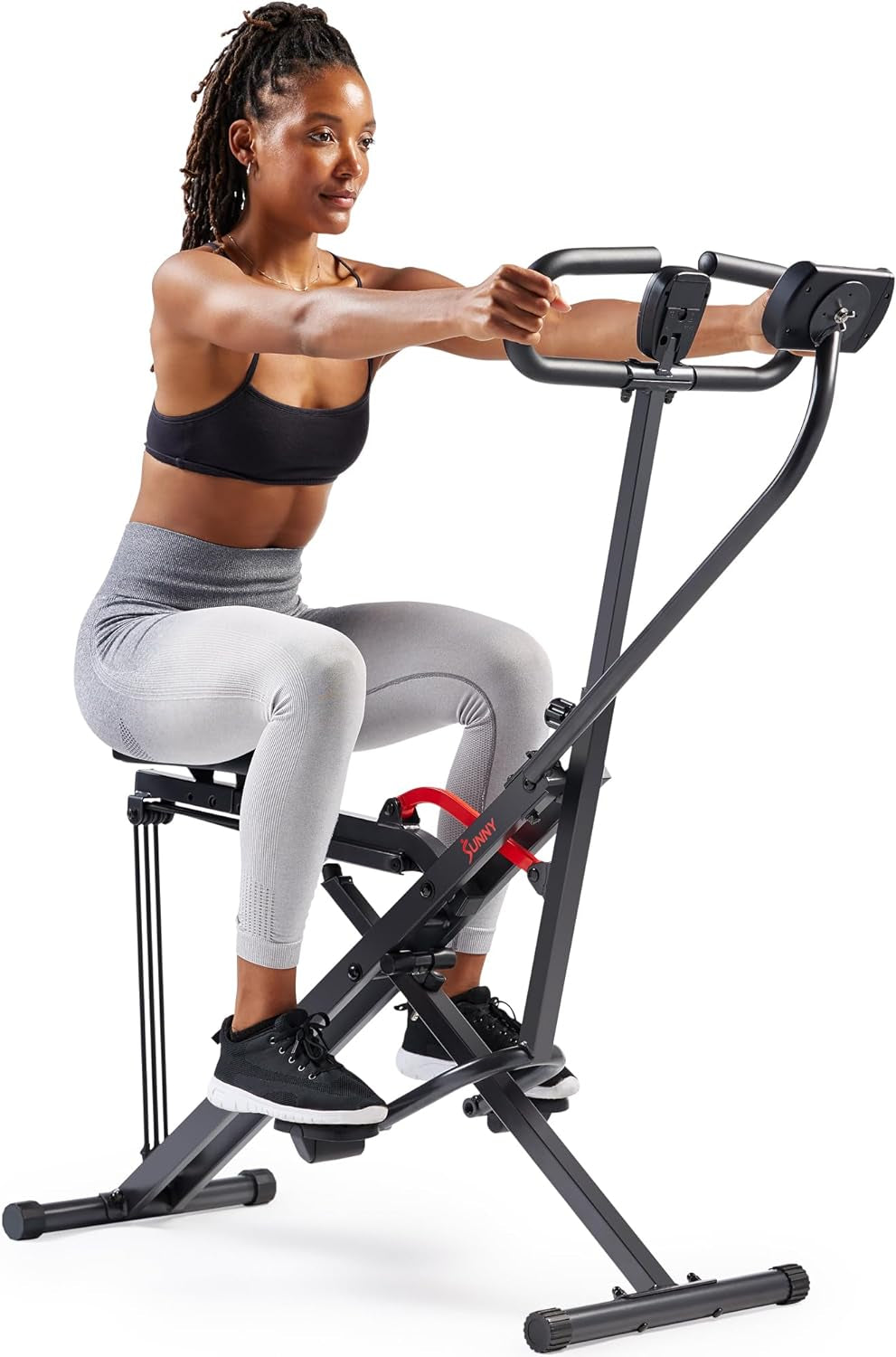 Smart Upright Row-N-Ride Trainer W/Adjustable Resistance, Foldable Home Exercise Equipment for Arm, Glute & Leg Training, Free Sunnyfit App Bluetooth Connect, Optional in Colors