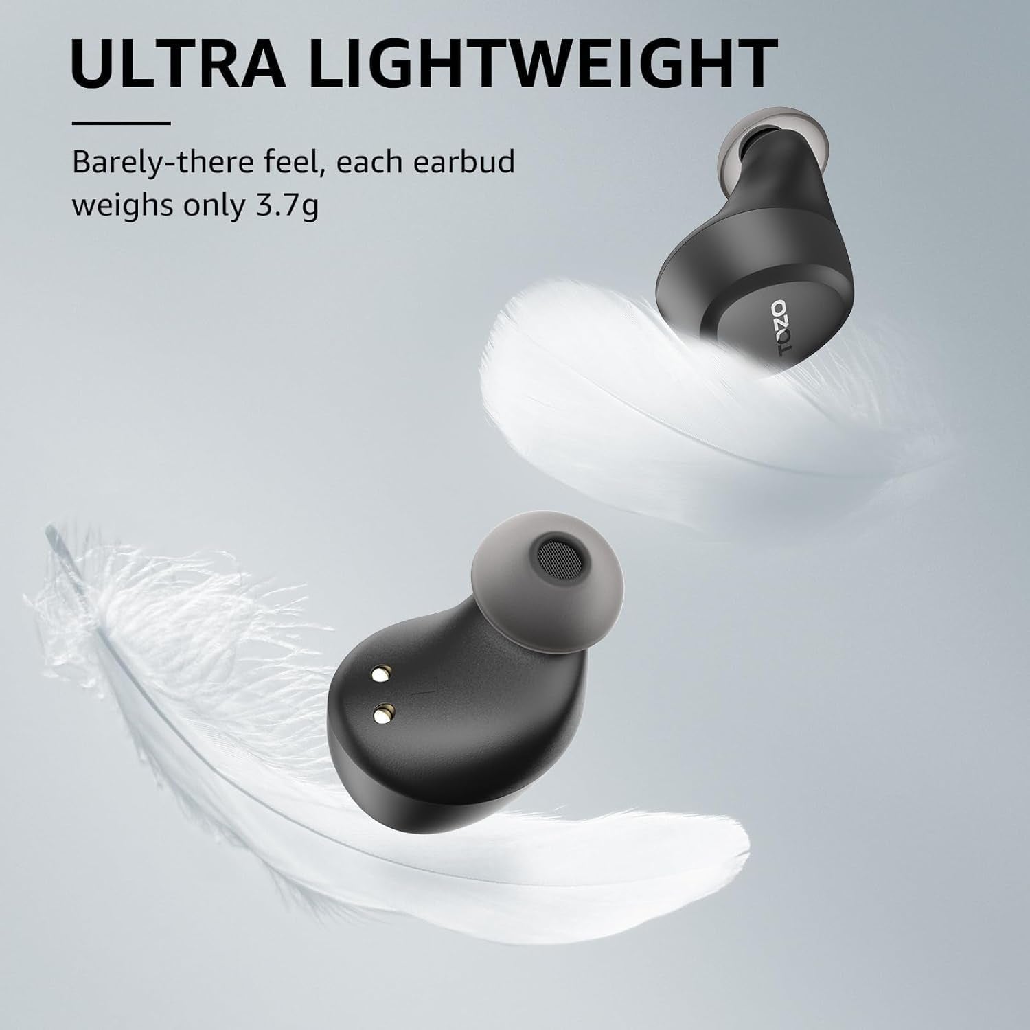 A1 Mini Wireless Earbuds Bluetooth 5.3 in Ear Light-Weight Headphones Built-In Mic Calls, IPX5 Waterproof, Immersive Premium Sound Connection Headset with Charging Case, 32 Preset Eqs via APP