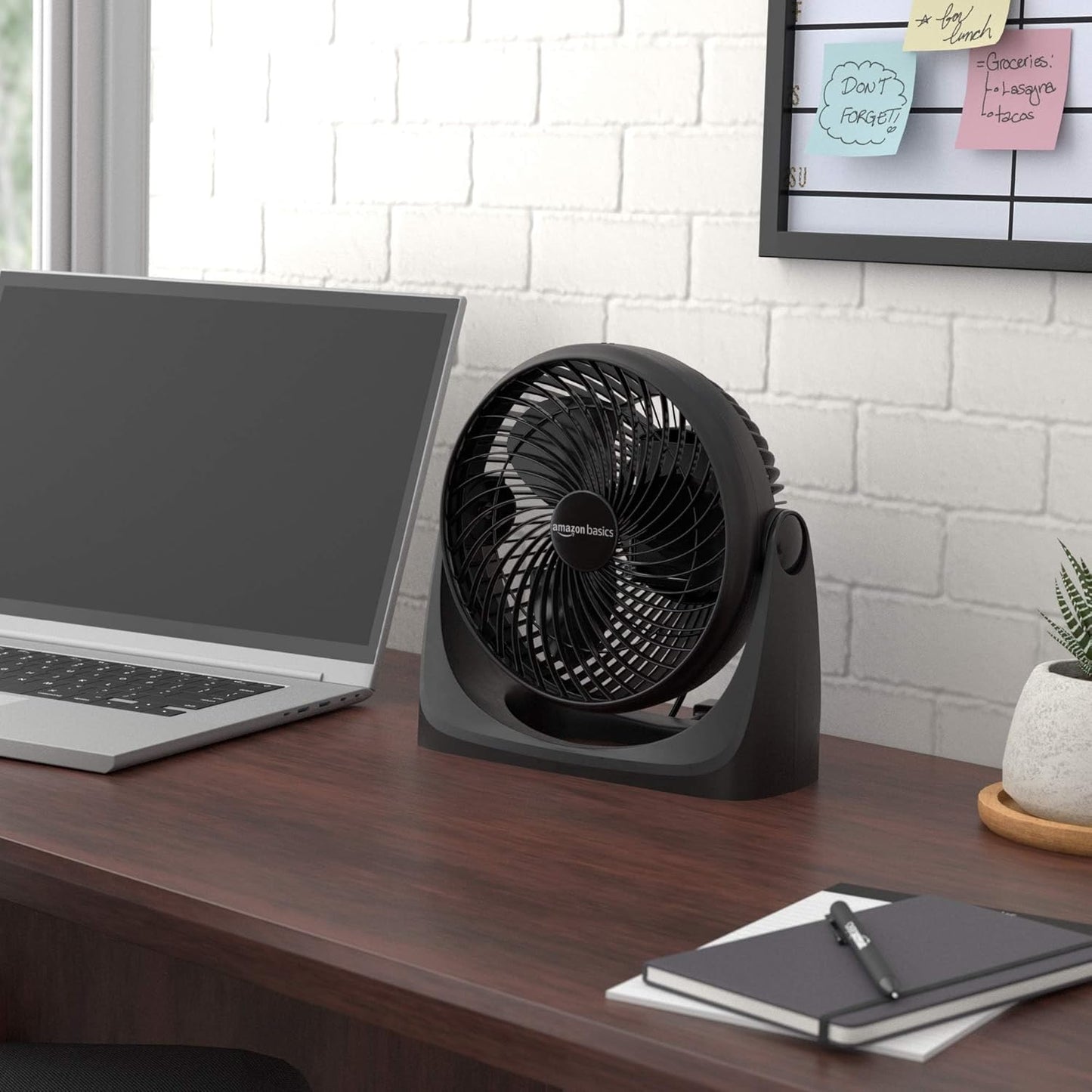 11-Inch Air Circulator Fan, Desk Fan for Bedroom, Home and Office, with 90-Degree Tilt Head, 3 Speed Settings, Lightweight (3 LBS), 35 Watts, Black, 11.1"Wx6.3"Dx10.9"H