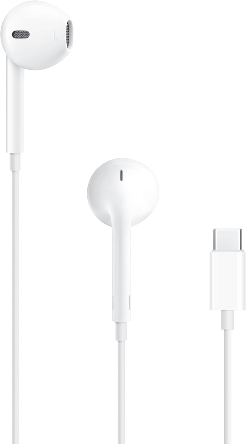 Earpods Headphones with USB-C Plug, Wired Ear Buds with Built-In Remote to Control Music, Phone Calls, and Volume