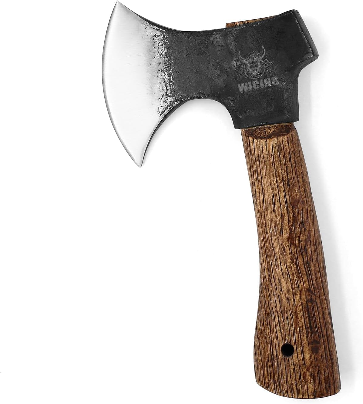 Hatchet, 8 Inches Small Hand Axe 1065 Manganese Steel and Beech Wood Handle with Leather Sheath