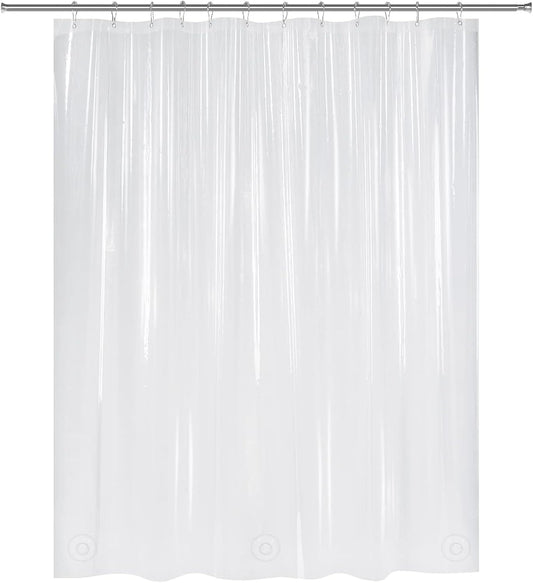 Plastic Shower Curtain Clear Premium PEVA, Clear Shower Curtain Heavy Duty 8G, Weighted Shower Curtains for Bathroom Accessories with 3 Big Stones and 12 Rustproof Grommets, 72X72 Inches