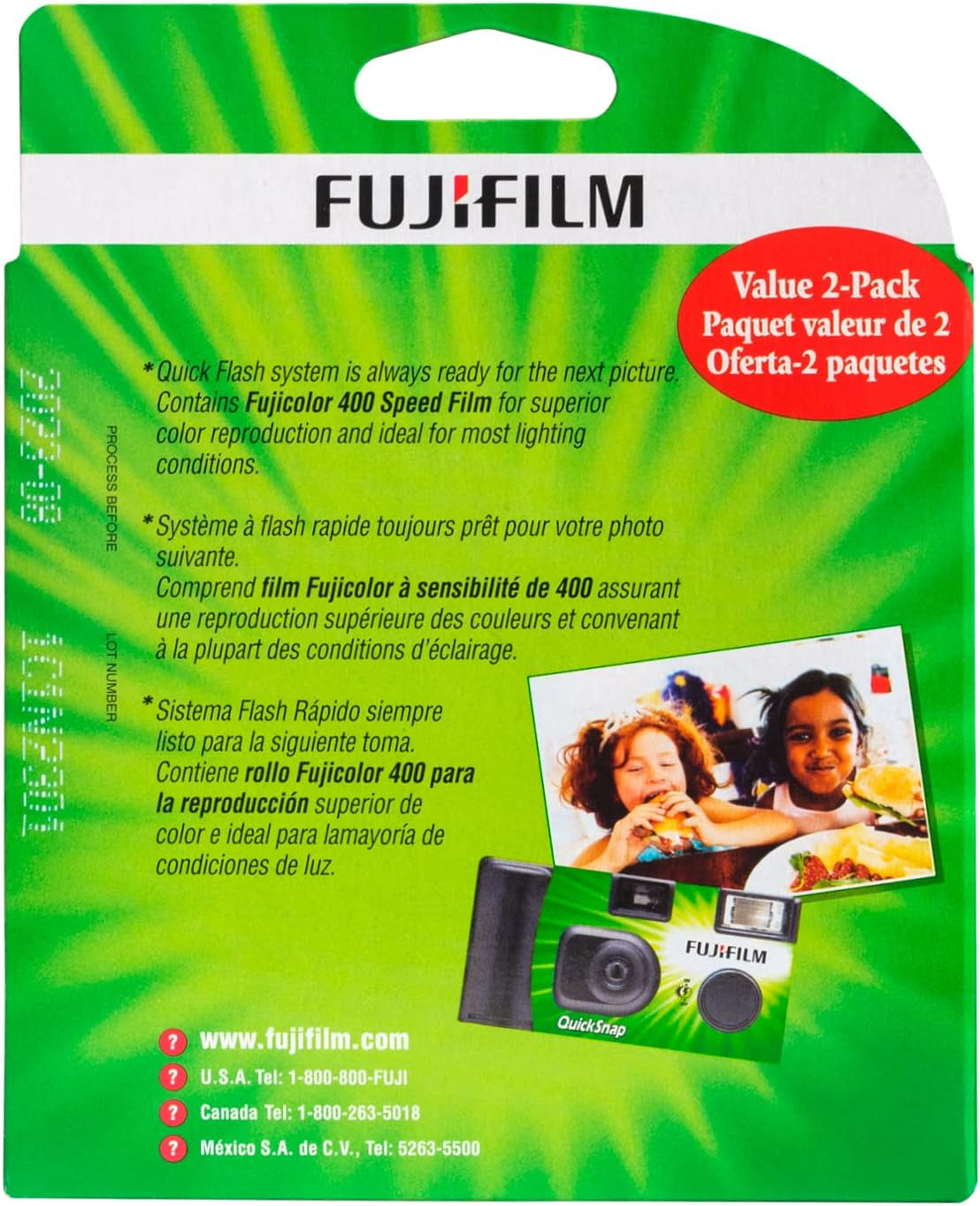 Quicksnap Flash 400 One-Time-Use Camera - 2 Pack