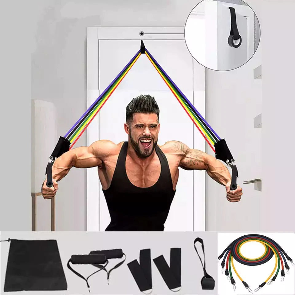 Research Labs Resistance Bands Set - Home Workout System - More Effective Than Free Weights PLUS FREE Bottle of Ultra Male Booster