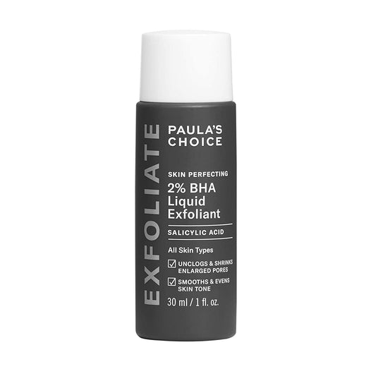 Skin Perfecting 2% BHA Liquid Salicylic Acid Exfoliant, Gentle Facial Exfoliator for Blackheads, Large Pores, Wrinkles & Fine Lines, Travel Size, 1 Fluid Ounce - PACKAGING MAY VARY