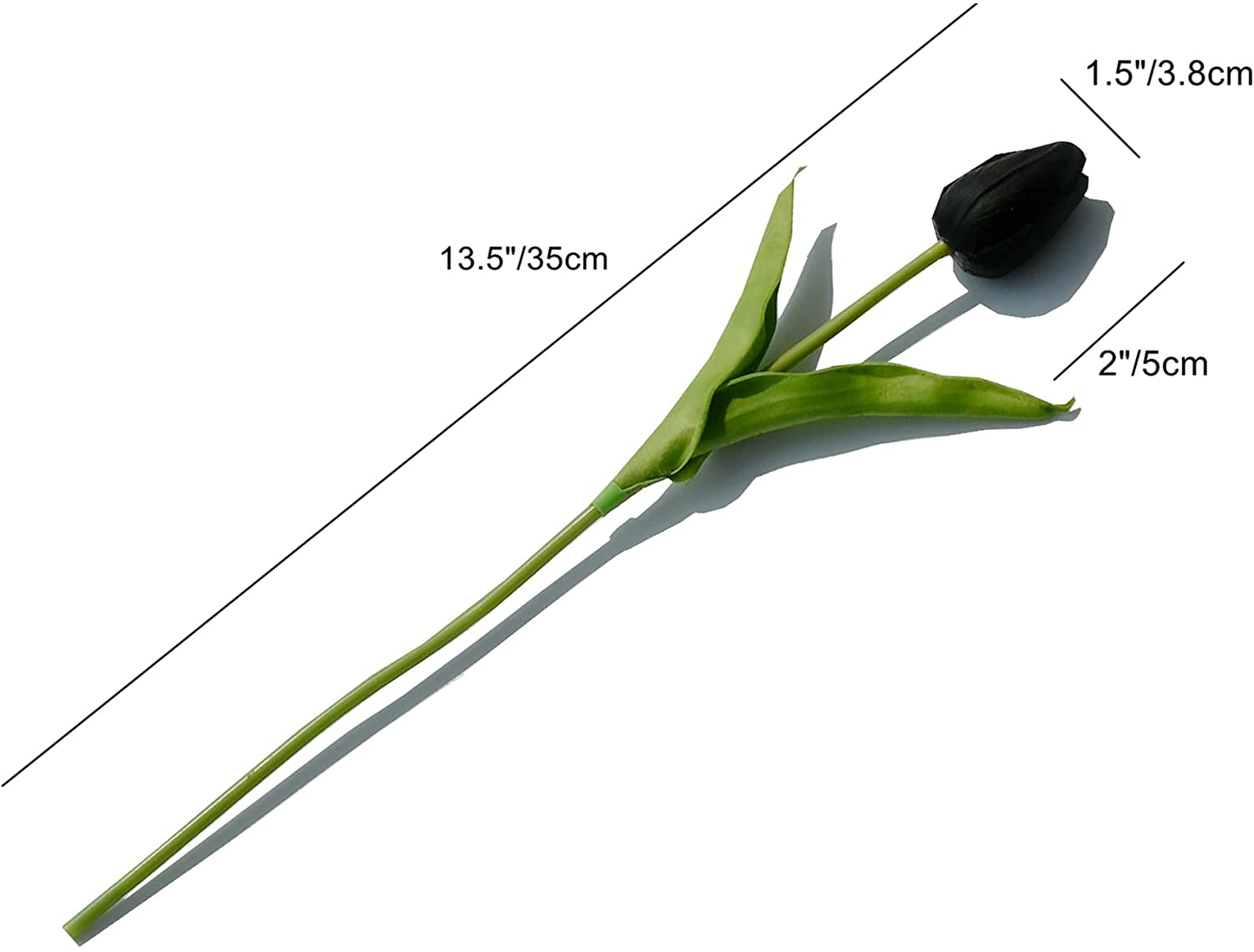 20Pcs Black Flowers Artificial Tulip Silk Flowers 13.5" for Home Decorations Centerpieces Arrangement Wedding Bouquet