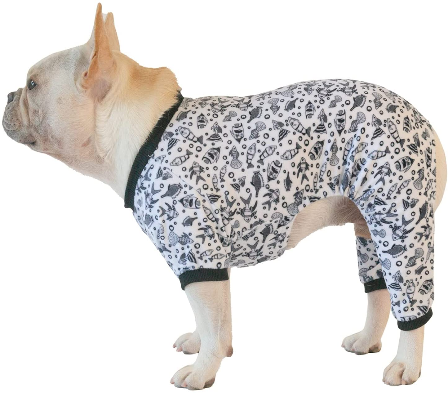 Cutebone Soft Dog Pajamas Gradient Footprint Doggy Shirts for Small Puppies P09S