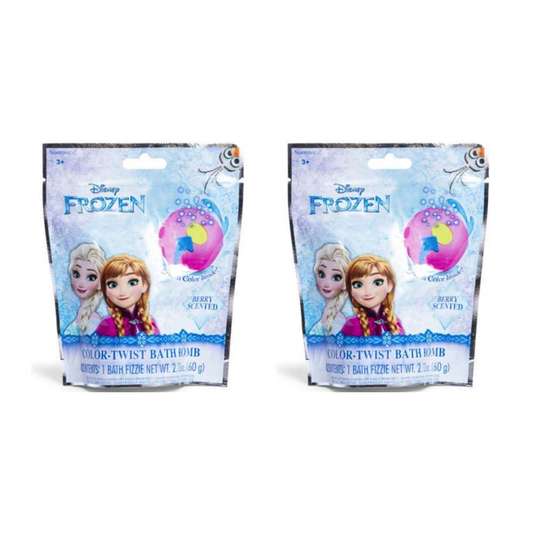 Frozen, Kids Bath Fizzer, Set of 2 Vibrant Colors Berry Scented