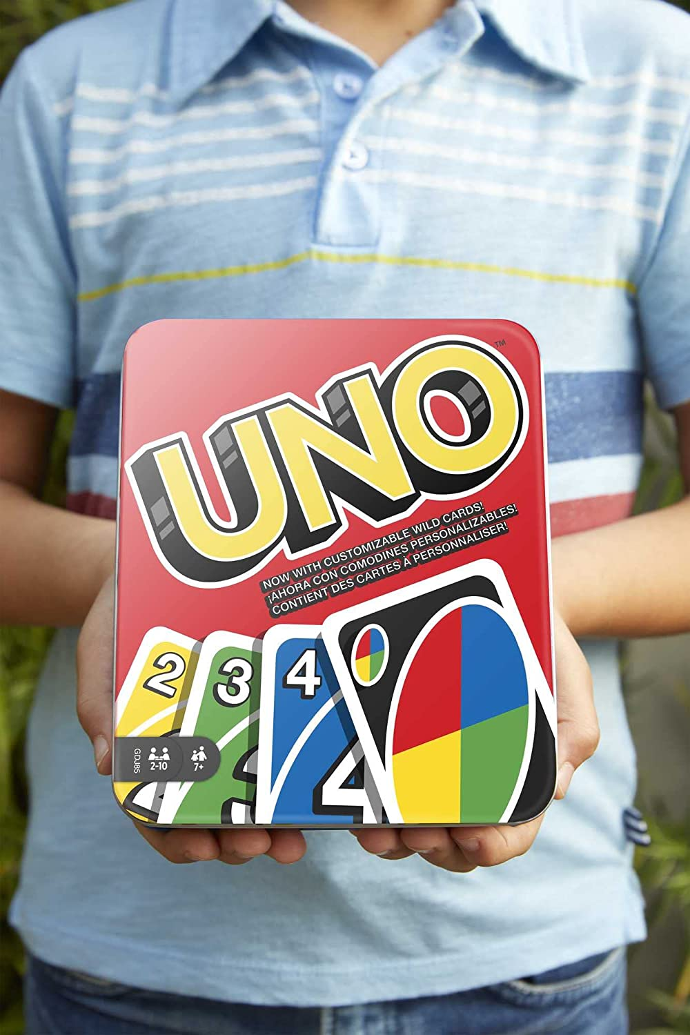 UNO Family Card Game, with 112 Cards in a Sturdy Storage Tin, Travel-Friendly, Makes a Great Gift for 7 Year Olds and Up​ [Amazon Exclusive]