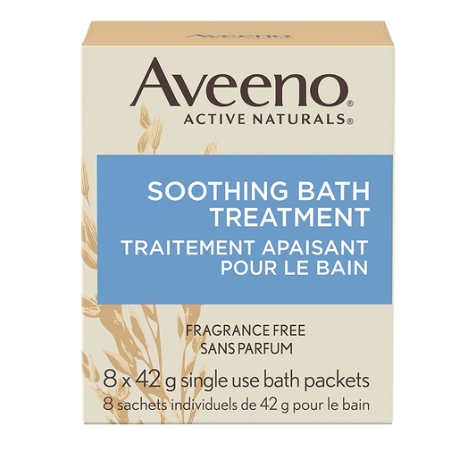 Soothing Bath Treatment with 100% Natural Colloidal Oatmeal for Treatment & Relief of Dry, Itchy, Irritated Skin Due to Poison Ivy, Eczema, Sunburn, Rash, Insect Bites & Hives, 8 Ct.
