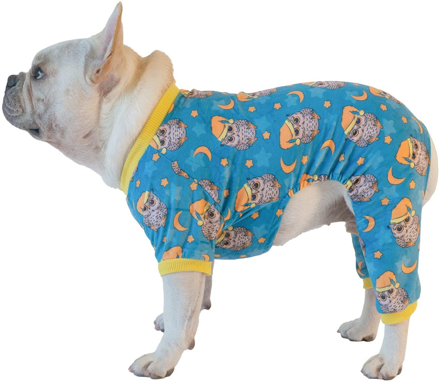 Cutebone Soft Dog Pajamas Gradient Footprint Doggy Shirts for Small Puppies P09S