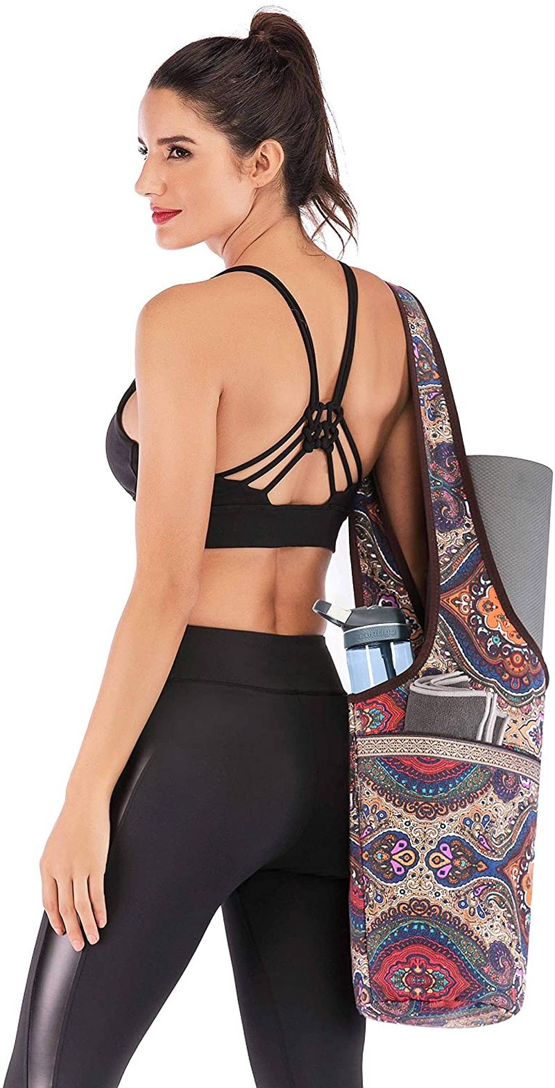 Ewedoos Yoga Mat Bag with Large Size Pocket and Zipper Pocket, Fit Most Size Mats