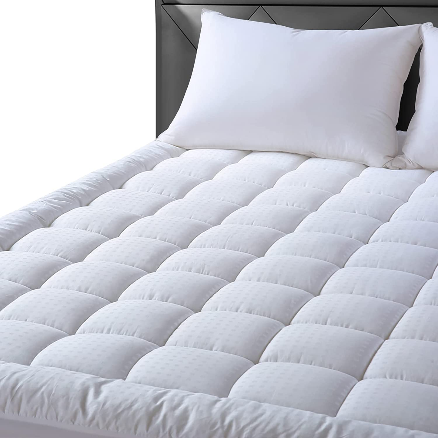  Twin Size Mattress Pad Pillow Top Mattress Cover Quilted Fitted Mattress Protector Single Cotton Top 8-21" Deep Pocket Cooling Mattress Topper (39X75 Inches, White)