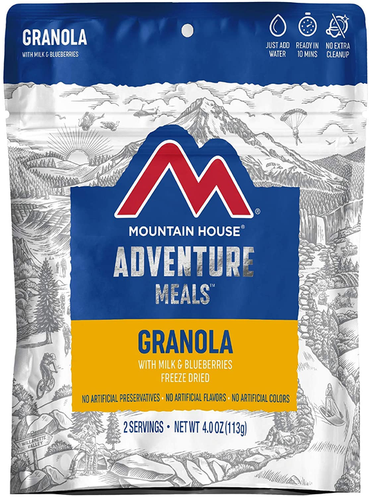 Granola with Milk & Blueberries | Freeze Dried Backpacking & Camping Food | Survival & Emergency Food