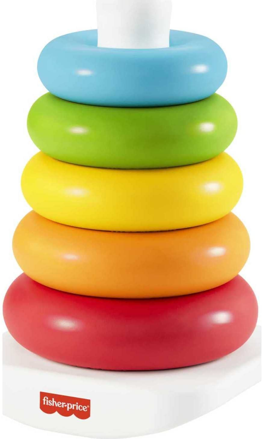 Fisher-Price Rock-A-Stack, Classic Ring Stacking Toy Made from Plant-Based Materials for Babies Ages 6 Months and Older