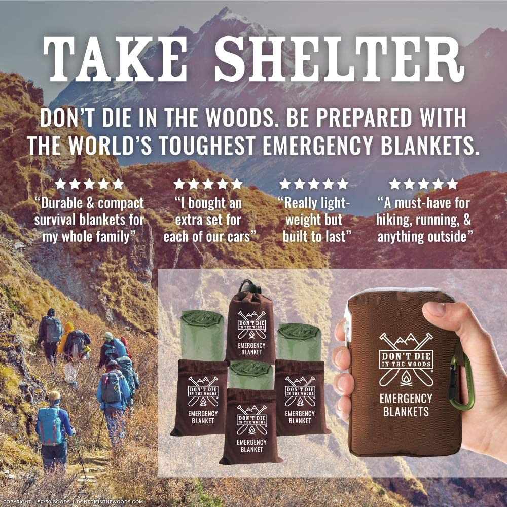 World’S Toughest Emergency Blankets [4-Pack] Extra-Thick Thermal Mylar Foil Space Blanket | Waterproof Ultralight Outdoor Survival Gear for Hiking, Camping, Running, Emergency, First Aid Kits [Green]