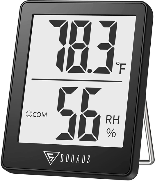 Digital Hygrometer Indoor Thermometer Humidity Gauge Room Thermometer with 5S Fast Refresh Accurate Temperature Humidity Monitor for Home, Bedroom, Baby Room, Office, Greenhouse, Cellar (Black)