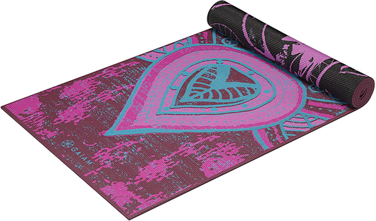 Gaiam Yoga Mat - Premium 6Mm Print Reversible Extra Thick Non Slip Exercise & Fitness Mat for All Types of Yoga, Pilates & Floor Workouts (68" X 24" X 6Mm Thick)