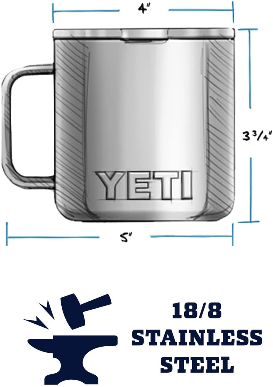 Rambler 14 Oz Mug, Vacuum Insulated, Stainless Steel with Magslider Lid, Stainless