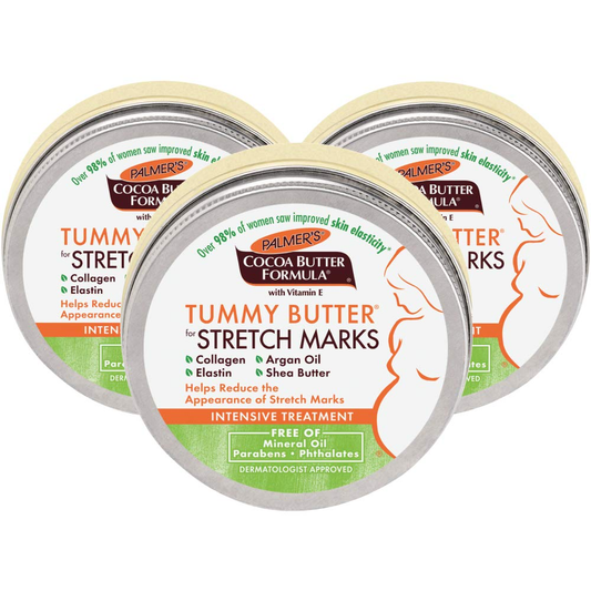 Cocoa Butter Formula Tummy Butter Balm for Stretch Marks and Pregnancy Skin Care, 4.4 Ounces (Pack of 3)