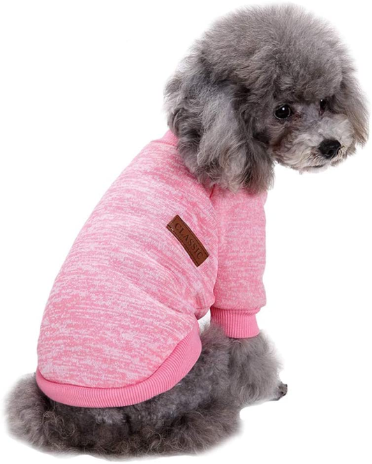 Jecikelon Pet Dog Clothes Knitwear Dog Sweater Soft Thickening Warm Pup Dogs Shirt Winter Puppy Sweater for Dogs (Pink, S)