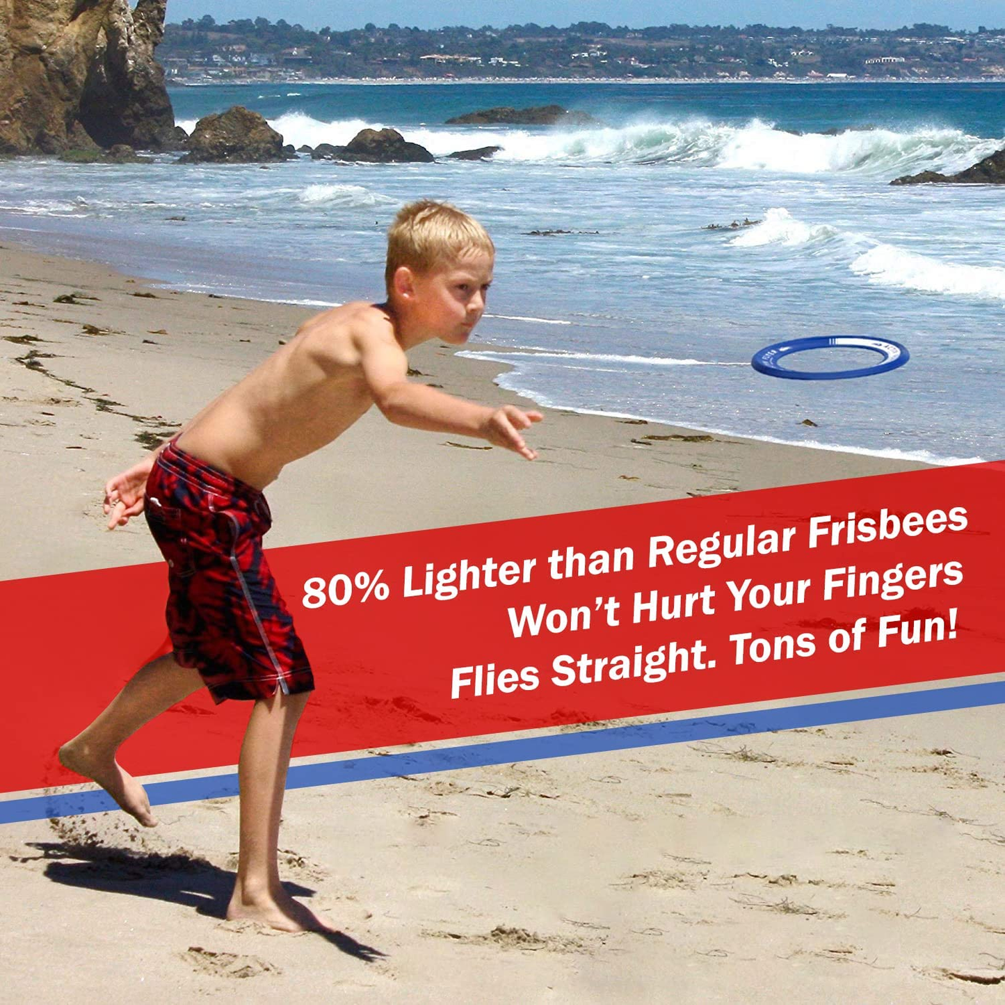 Kid'S Flying Rings [2 Pack] Fly Straight & Don’T Hurt - 80% Lighter than Standard Flying Discs - Replace Screen Time with Healthy Family Fun - Get outside & Play! Made in USA