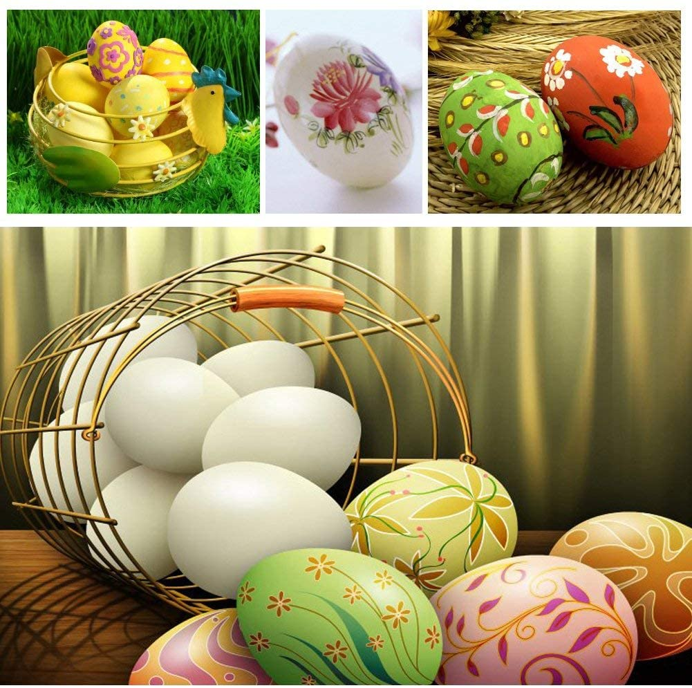 Sallyfashion Wooden Fake Eggs ,9 Pieces White Wooden Easter Egg Wood Eggs for Crafts Easter Home Decor