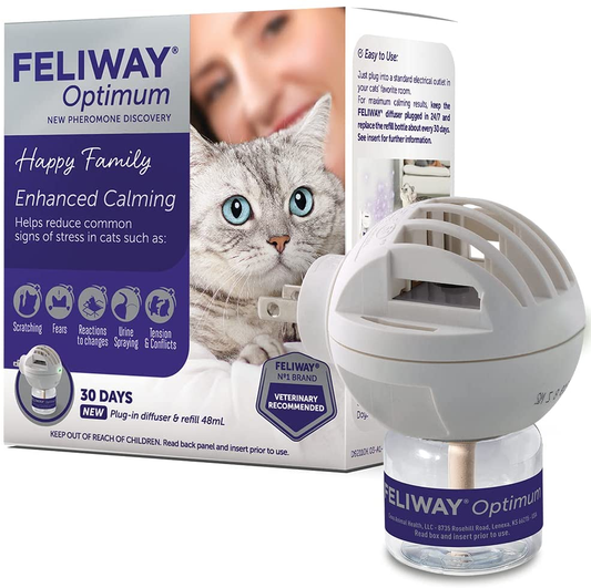 FELIWAY Optimum Cat, Enhanced Calming Pheromone Diffuser, 30 Day Starter Kit (48 Ml)