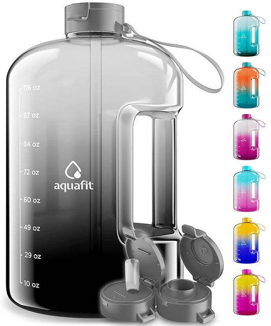 1 Gallon Water Bottle with Times to Drink - 1 Gallon Water Bottle with Straw - Motivational Water Bottle - Large Water Bottle - Sports Water Bottle with Time Marker - Gym Water Jug 1 Gallon