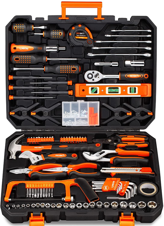 217-Piece Household Tool Kit, General Home/Auto Repair Tool Set with Solid Carrying Tool Box, Home Repair Basic Hand Tool Sets for Home Maintenance, Perfect for Handyman