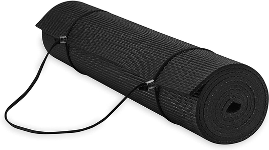 Gaiam Essentials Premium Yoga Mat with Yoga Mat Carrier Sling (72"L X 24"W X 1/4 Inch Thick)