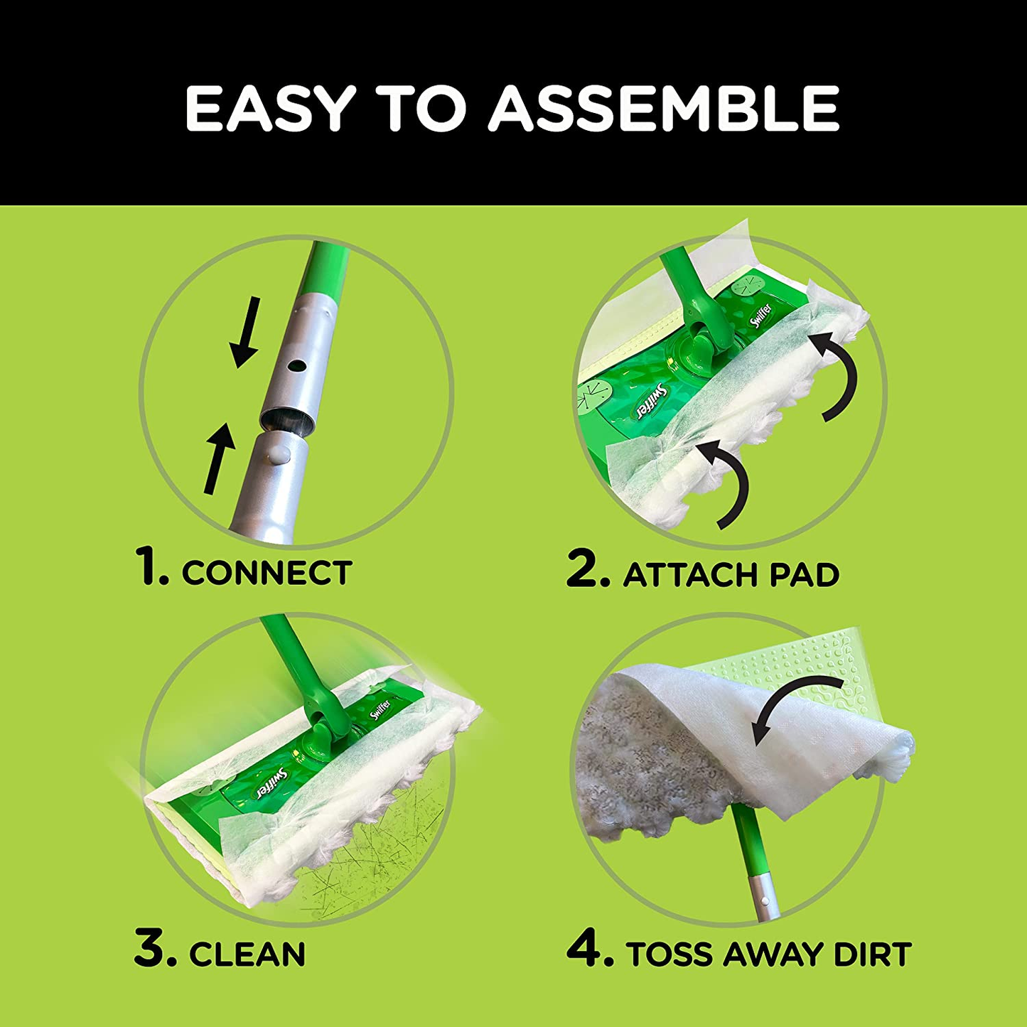 Sweeper 2-In-1 Mops for Floor Cleaning, Dry and Wet Multi Surface Floor Cleaner, Sweeping and Mopping Starter Kit, Includes 1 Mop + 19 Refills, 20 Piece Set