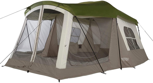 Klondike 8 Person Water Resistant Tent with Convertible Screen Room for Family Camping