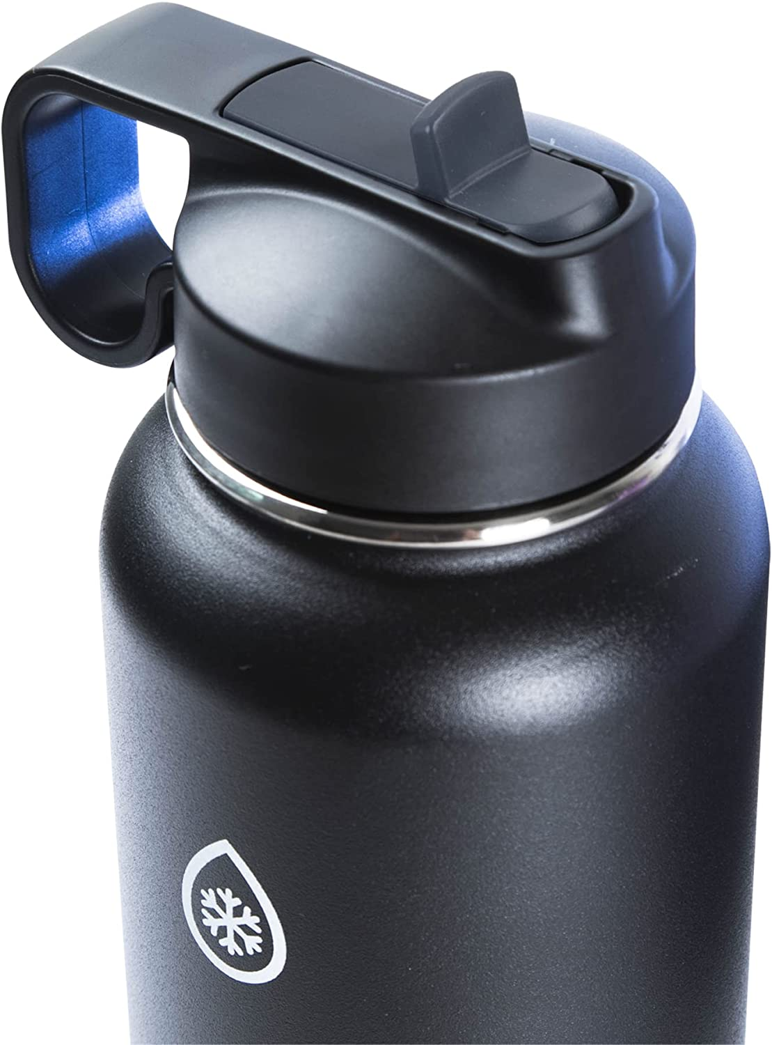 Double Stainless Steel Insulated Water Bottle with Two Lids, 18 Ounce, Black