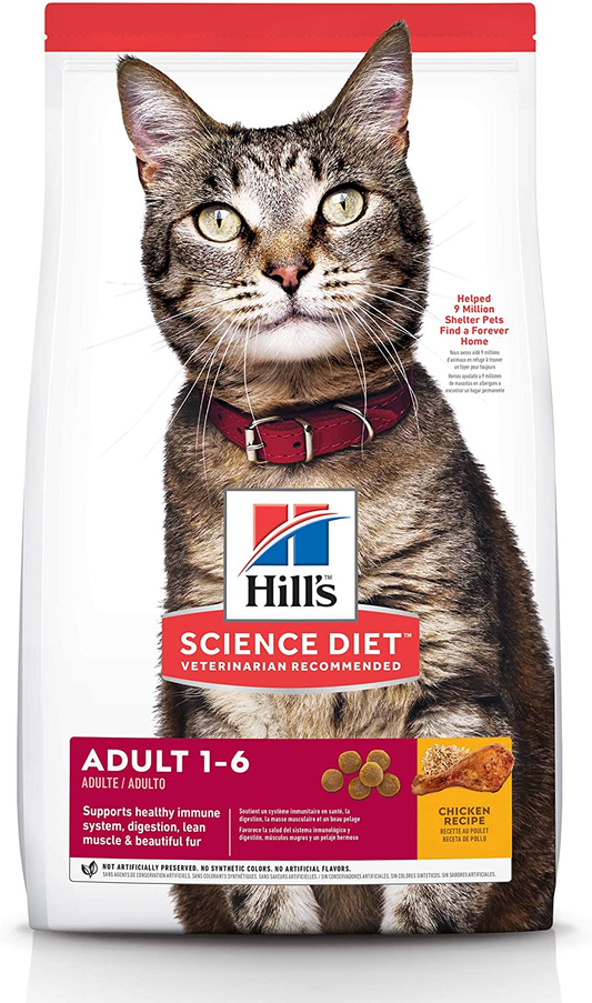 Hill'S Science Diet Dry Cat Food, Adult, Chicken Recipe, 7 Lb. Bag