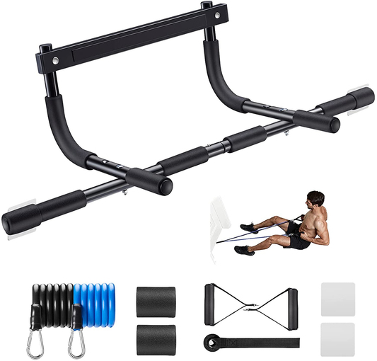 Ally Peaks Pull up Bar for Doorway | Thickened Steel Max Limit 440 Lbs Upper Body Fitness Workout Bar| Multi-Grip Strength for Doorway | Indoor Chin-Up Bar Fitness Trainer for Home Gym Portable