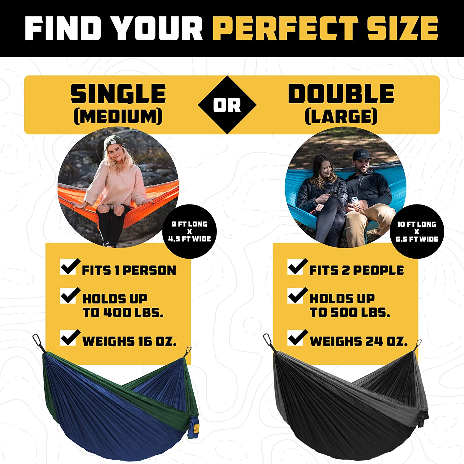 ﻿Wise Owl Outfitters Hammock for Camping Double Hammocks Gear for the Outdoors Backpacking Survival or Travel - Portable Lightweight Parachute Nylon DO